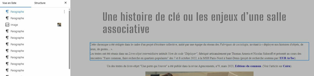 Sélection de bloc